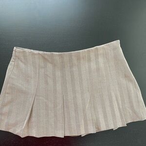 Abercrombie & Fitch Tan Pleated Skater Mini Skirt